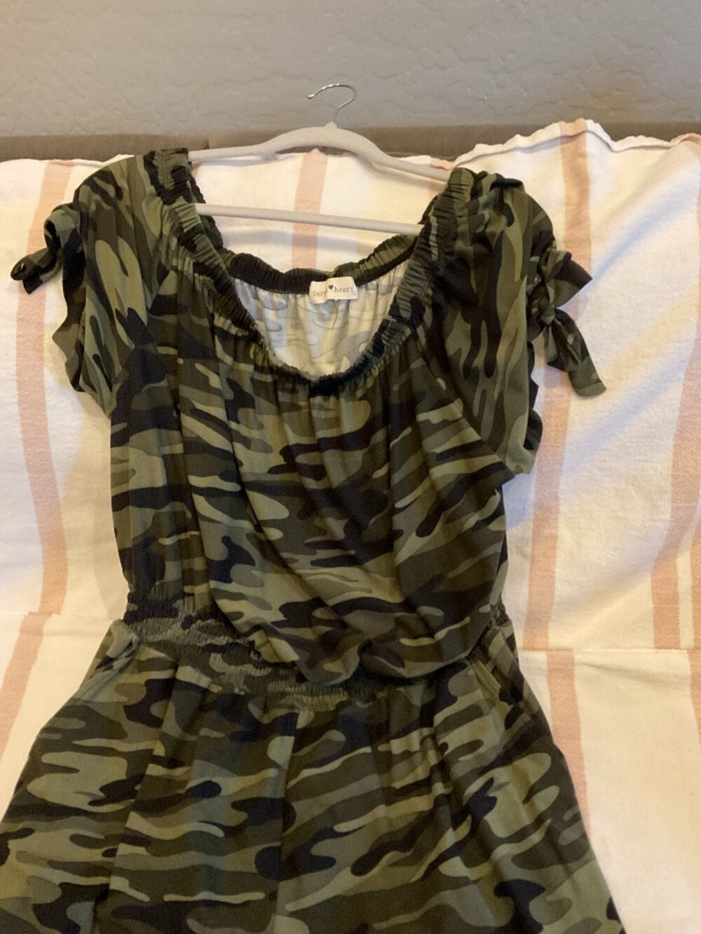 Derek Heart Camo Ruched Neckline Cap Sleeve Dress | 3X | Plus Size - Picture 2 of 4